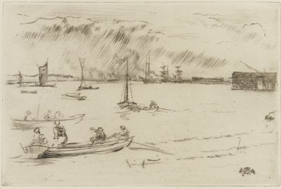 The Thames Towards Erith, c.1877 by James Abbott McNeill Whistler